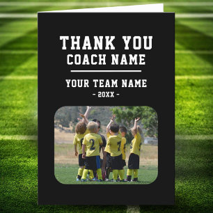 Thank you Coach Card with Team Name Photo