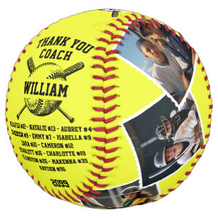 Thank You Coach, Custom 6 photos & teammates names Softball