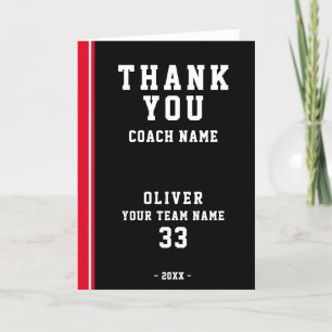 Thank you Coach Football Player Team Photo Card