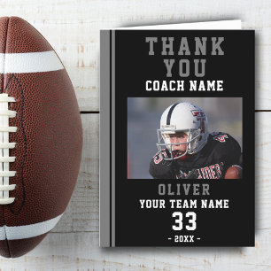 Thank you Coach Football Player Team Photo Card