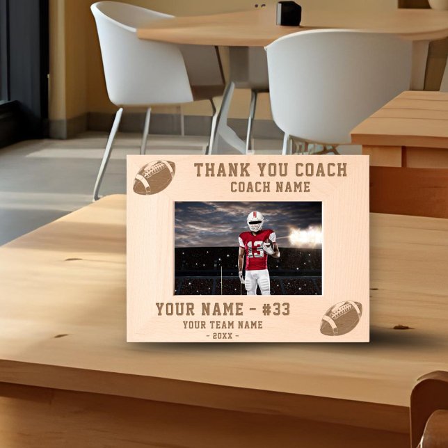 Thank you Coach Football Team Name Sports Etched Frames (Creator Uploaded)