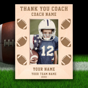 Thank you Coach Football Team Name Sports Etched Frames