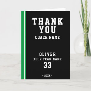 Thank you Coach Green Football Player Photo Card