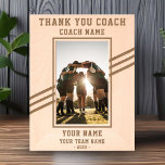 Thank you Coach Player Name Team Sports Etched Frames<br><div class="desc">Thank you Coach Player Name Team Sports Engraved Frames. Personalise it with the coach's name, team name and year, making it a unique keepsake to commemorate a memorable season or career. An ideal gift for football, soccer, baseball, basketball, volleyball, softball coaches, this frame beautifully showcases a cherished photo and celebrates...</div>