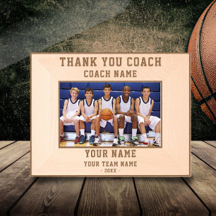 Thank you Coach Player Name Team Sports Etched Frames