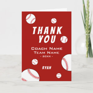 Thank you Coach Red Baseball  Card