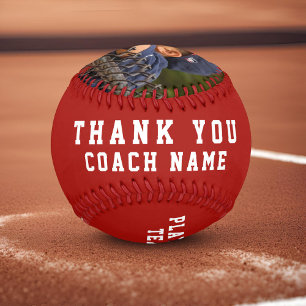 Thank you Coach Red Team Name Number Photo Baseball