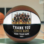 Thank you Coach Team Name and Photo Basketball<br><div class="desc">Thank you Coach Team Name and Team Photo Basketball. Personalise with your coach name, team name and year. You can change any text on the basketball or erase it. A great gift for a coach! Add a team photo and get the team to sign the non-designed areas of the ball...</div>
