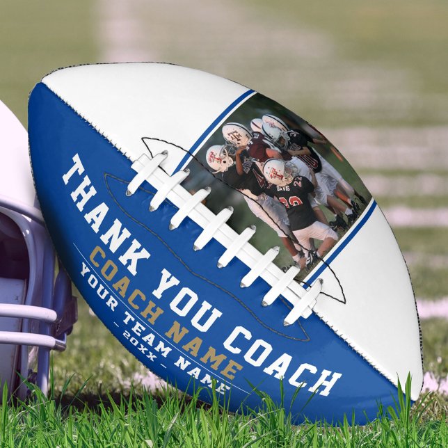 Thank you Coach Team Name and Team Photo Blue Football (Creator Uploaded)