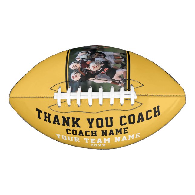 Thank you Coach Team Name and Team Photo Football (Front)