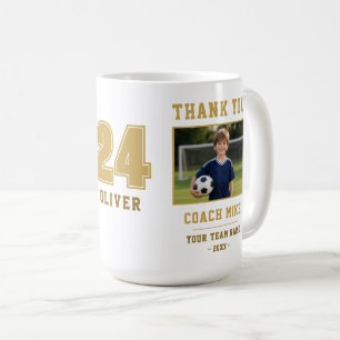 Thank you Coach Team Name Number Photo Mug