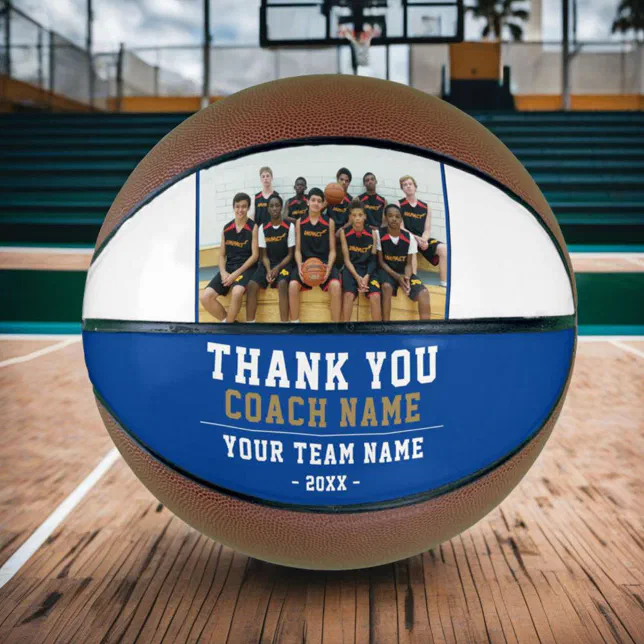 Thank you Coach Team Name Photo Basketball | Zazzle
