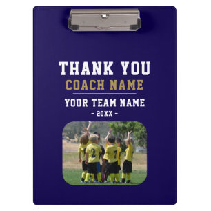 Thank you Coach Team Name Photo Clipboard