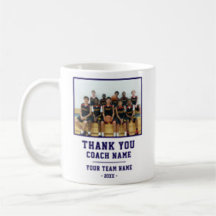 Thank you Coach Team Name Photo Coffee Mug