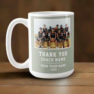 Thank you Coach Team Name Photo Coffee Mug