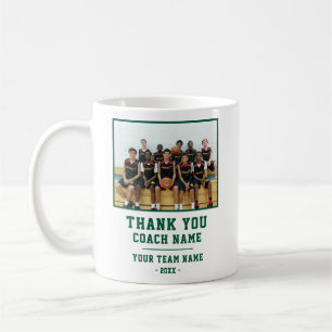 Thank you Coach Team Name Photo Coffee Mug