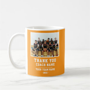 Thank you Coach Team Name Photo Coffee Mug