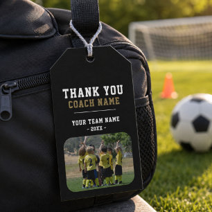 Thank you Coach Team Name Photo Gift Tags