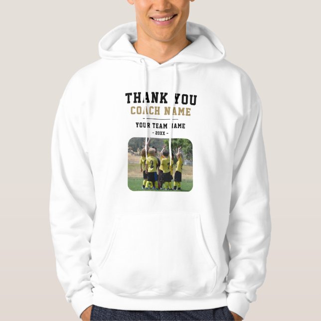 Thank you Coach Team Name Photo Hoodie (Front)
