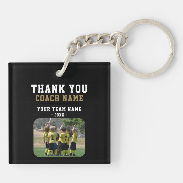 Thank you Coach Team Name Photo Key Ring (Back)