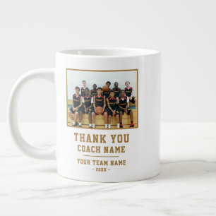 Thank you Coach Team Name Photo Large Coffee Mug