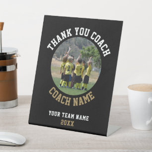 Thank you Coach Team Name Photo Pedestal Sign