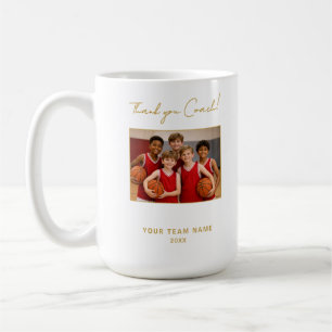 Thank you Coach Team Name Photo Signature Coffee Mug