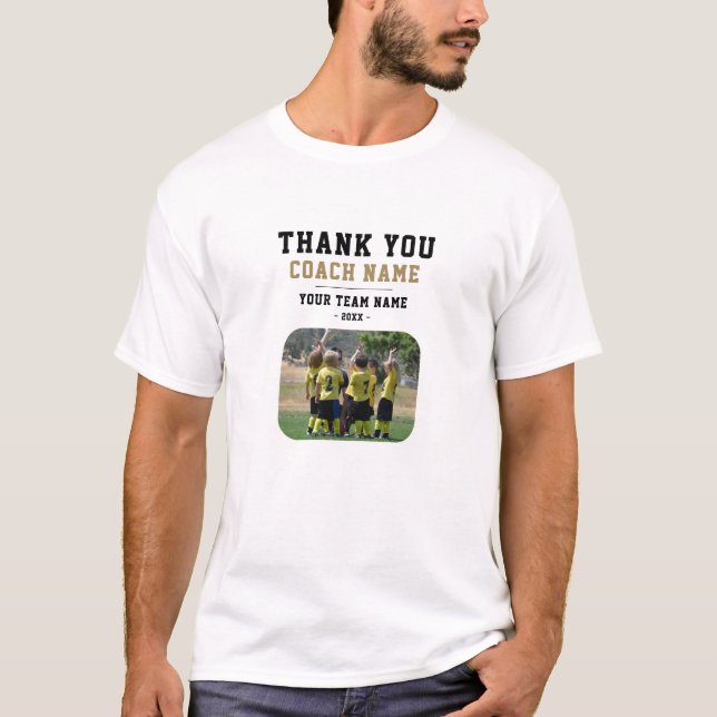 Thank you Coach Team Name Photo T-Shirt (Front)