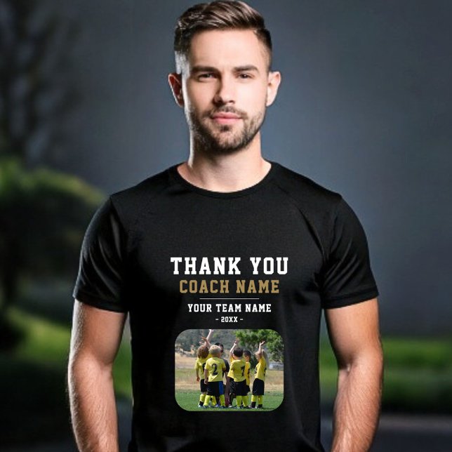 Thank you Coach Team Name Photo T-Shirt (Creator Uploaded)