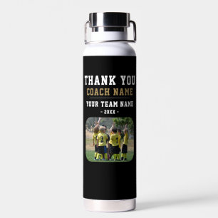 Thank you Coach Team Name Photo Water Bottle