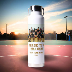 Thank you Coach Team Name Photo Water Bottle