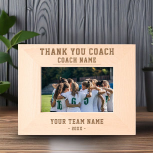 Thank you Coach Team Name Sports Keepsake Etched Frames