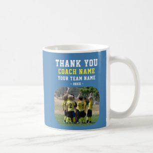 Thank you Coach with Team Name Photo Coffee Mug