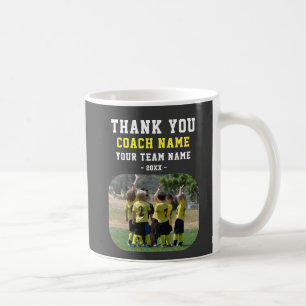Thank you Coach with Team Name Photo Coffee Mug