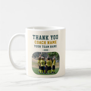 Thank you Coach with Team Name Photo Coffee Mug