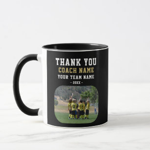 Thank you Coach with Team Name Photo Mug