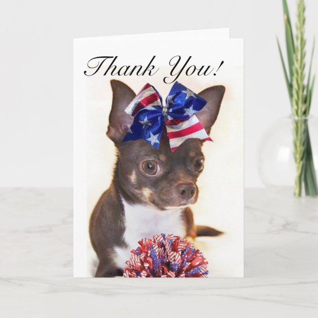Thank you CoachCheerleader chihuahua greeting card (Front)