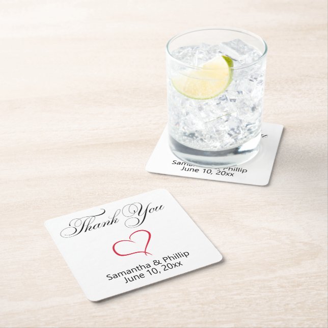Thank you coaster wedding favours (Insitu)