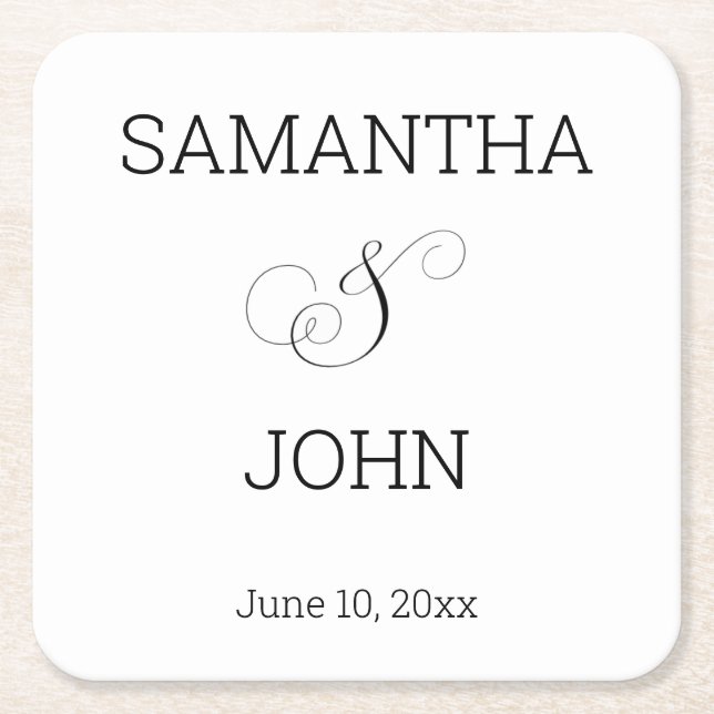 Thank you coaster wedding favours (Front)
