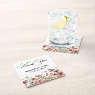 Thank you coaster wedding favours