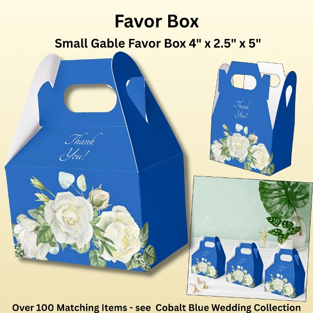 Thank You, Cobalt Blue & White Favour Box (Creator Uploaded)