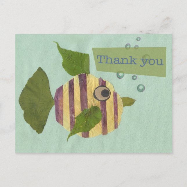 Thank You Collage Fish Postcard (Front)