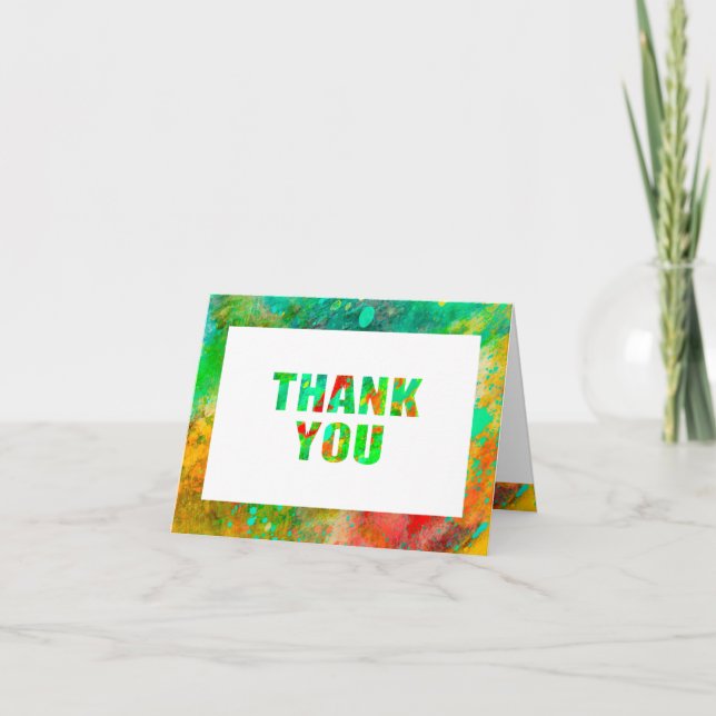 Thank You Colour Splah Bold Modern   Card (Front)