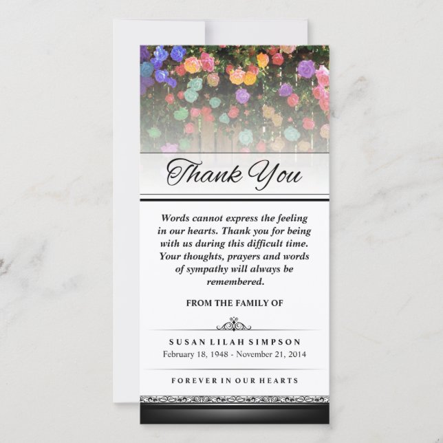 Thank You Colourful Flowers -Words Cannot Express Card (Front)