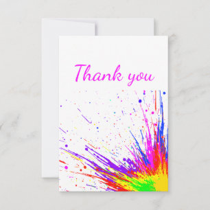 Thank You Colourful Fun Explosion Fireworks Card