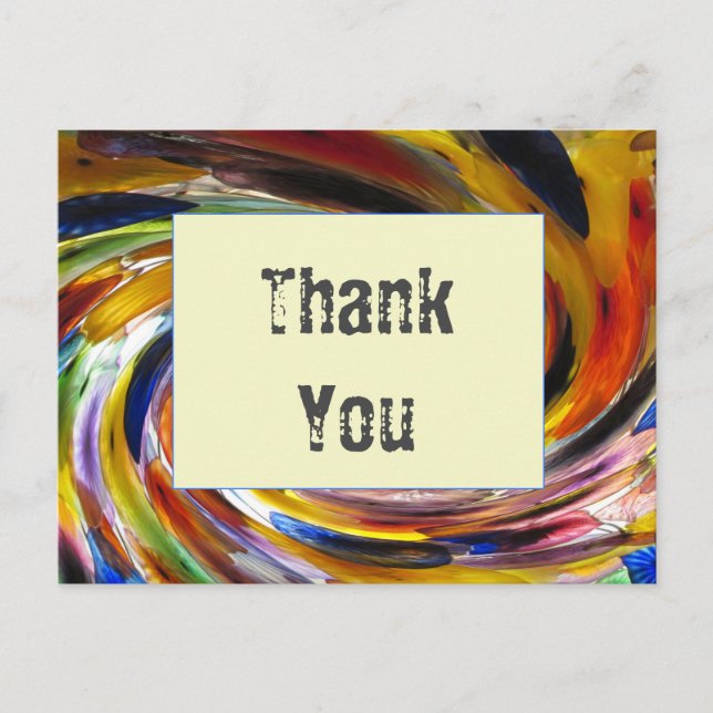 Thank You Colourful Tie-Dye Swirls Appreciation Postcard (Front)