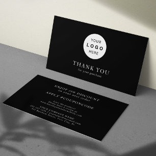Thank you company logo black  discount card