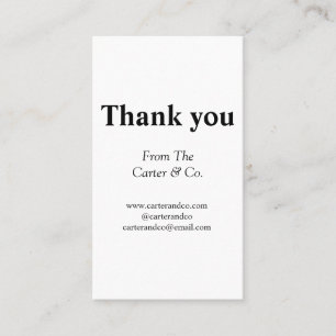 thank you company name from website social emails business card