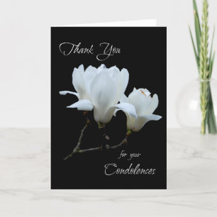 Thank you condolences white magnolias card