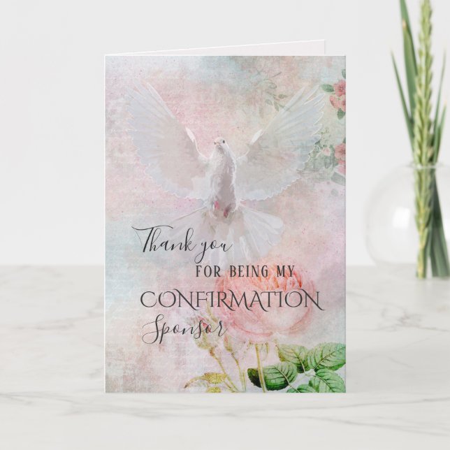 Thank You Confirmation Sponsor Holy Spirit Card (Front)
